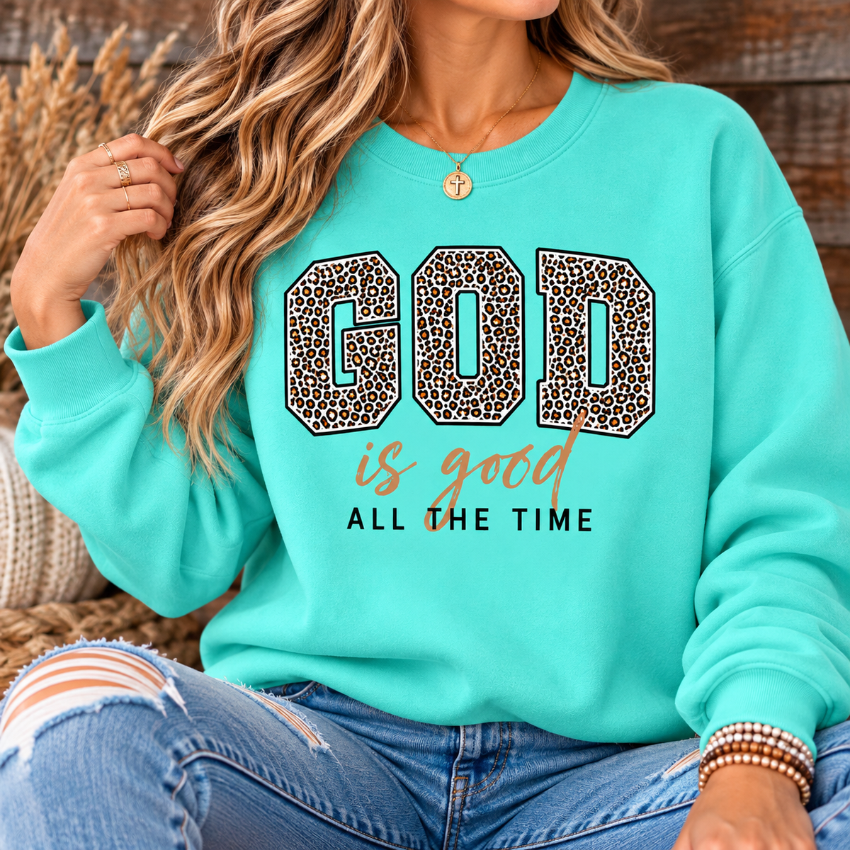 God is Good Crew Neck Sweatshirt