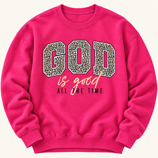 God is Good Crew Neck Sweatshirt (Pink)